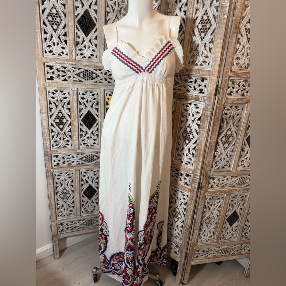 Pure White CottonSleeveless Spaghetti Strap Sundress for Resort Wear or Lounging
